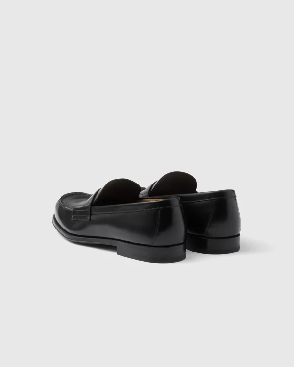 Loafers*Prada Brushed leather loafers Black