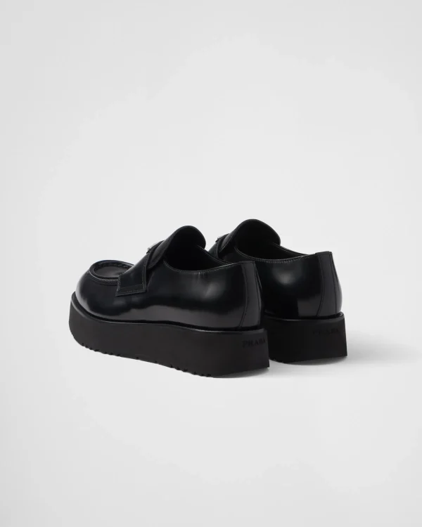 Loafers*Prada Brushed leather loafers Black