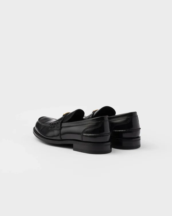 Loafers*Prada Brushed leather loafers Black