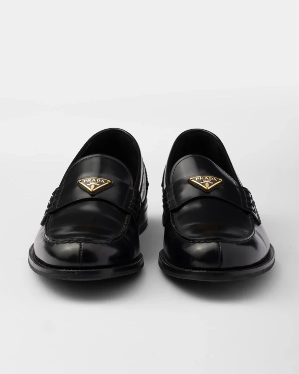 Loafers*Prada Brushed leather loafers Black