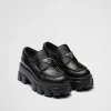 Loafers And Lace-ups*Prada Brushed leather Monolith loafers Black