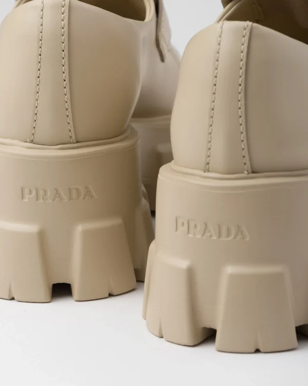 Loafers And Lace-ups*Prada Brushed leather Monolith loafers Desertbeige