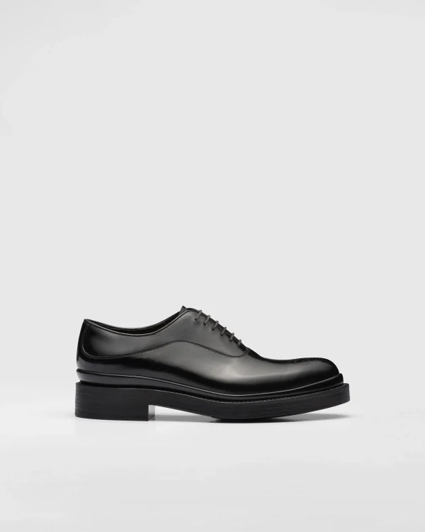 Lace-ups*Prada Brushed Leather Oxford Shoes Black