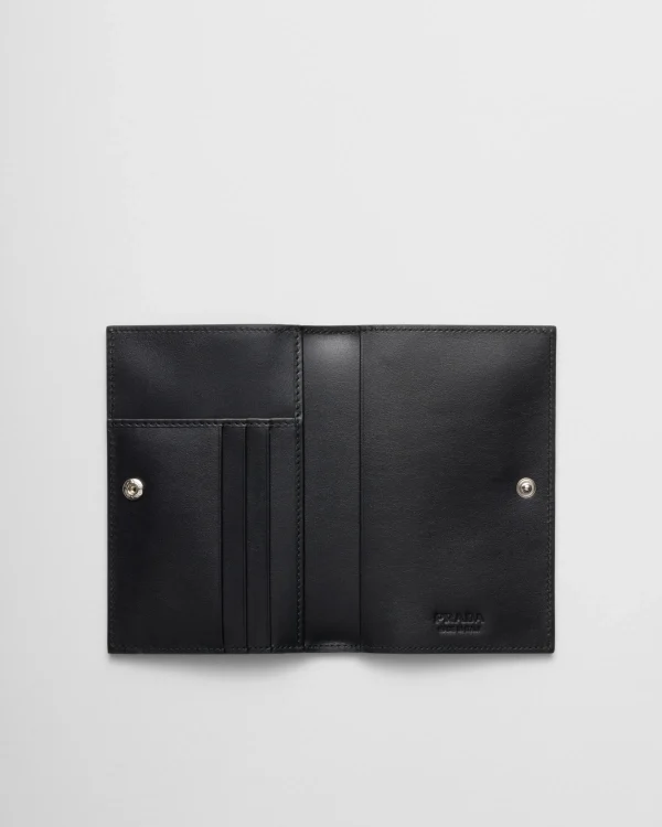 Card Holders | Small Wallets*Prada Brushed leather passport holder Black