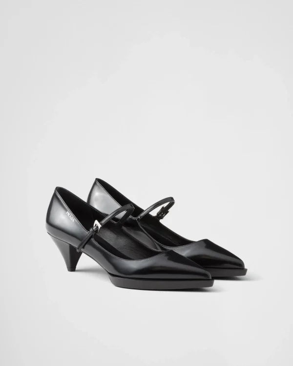 Pumps And Ballerinas*Prada Brushed leather pumps Black