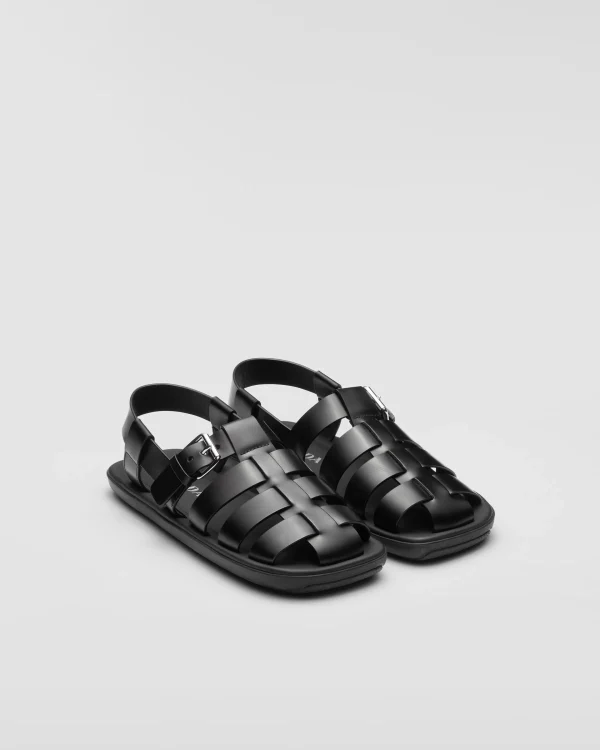 Sandals*Prada Brushed leather sandals Black