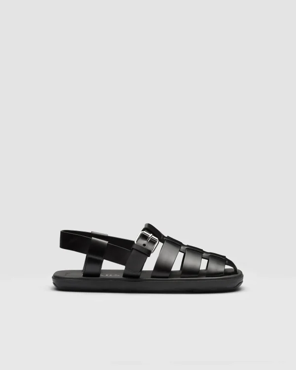 Sandals*Prada Brushed leather sandals Black