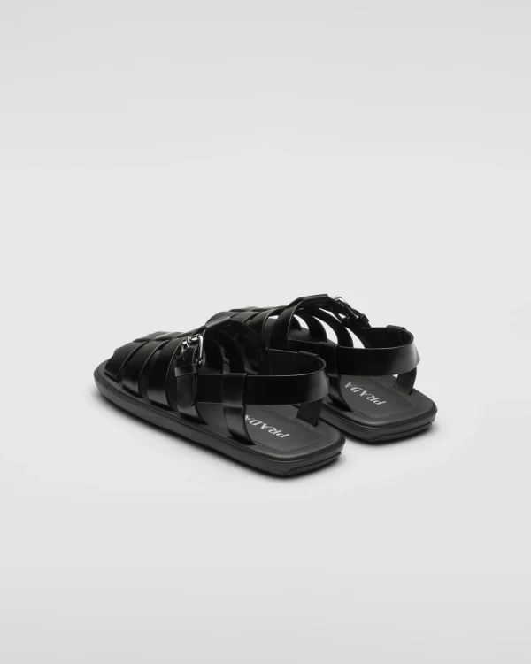 Sandals*Prada Brushed leather sandals Black