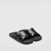 Sandals*Prada Brushed leather slides Black