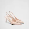 Pumps And Ballerinas*Prada Brushed leather slingback pumps Powderpink