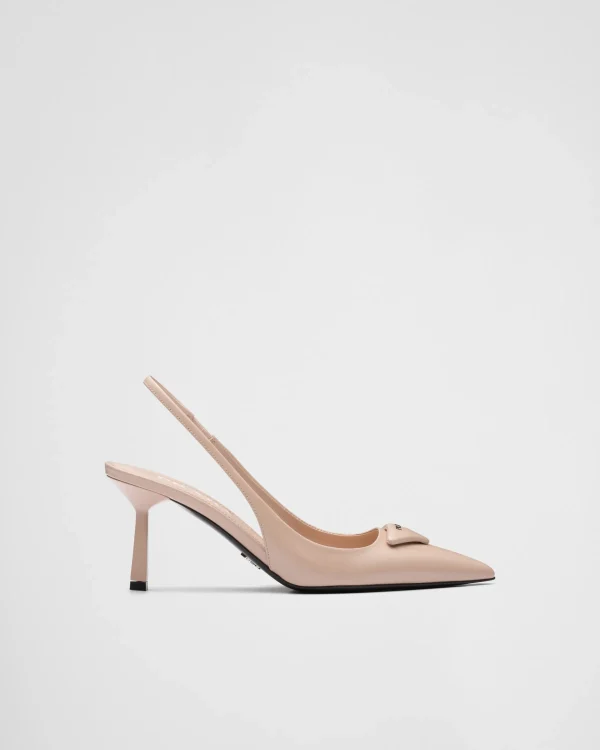 Pumps And Ballerinas*Prada Brushed leather slingback pumps Powderpink