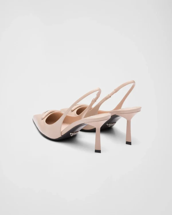 Pumps And Ballerinas*Prada Brushed leather slingback pumps Powderpink