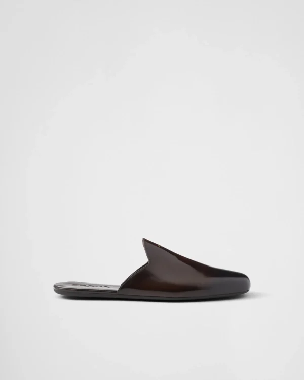 Sandals*Prada Brushed leather slippers Sienna