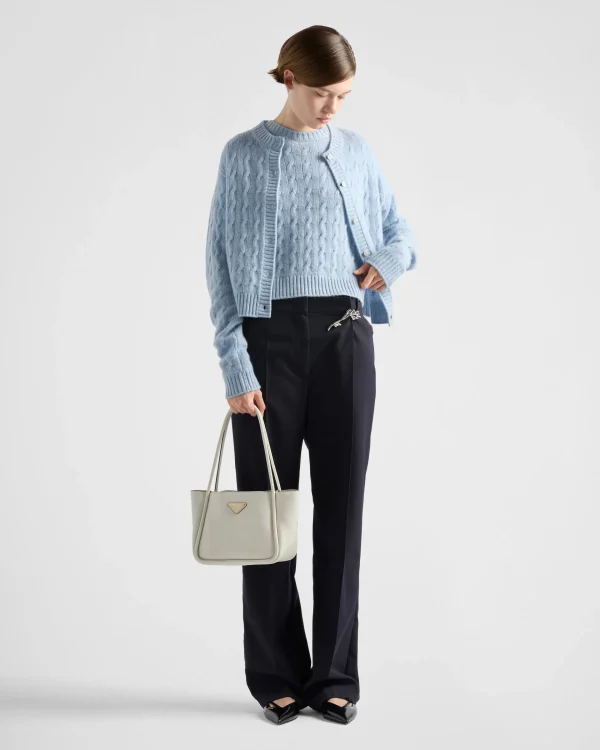 Knitwear*Prada Cable-knit Re-Cashmere sweater Sapphireblue