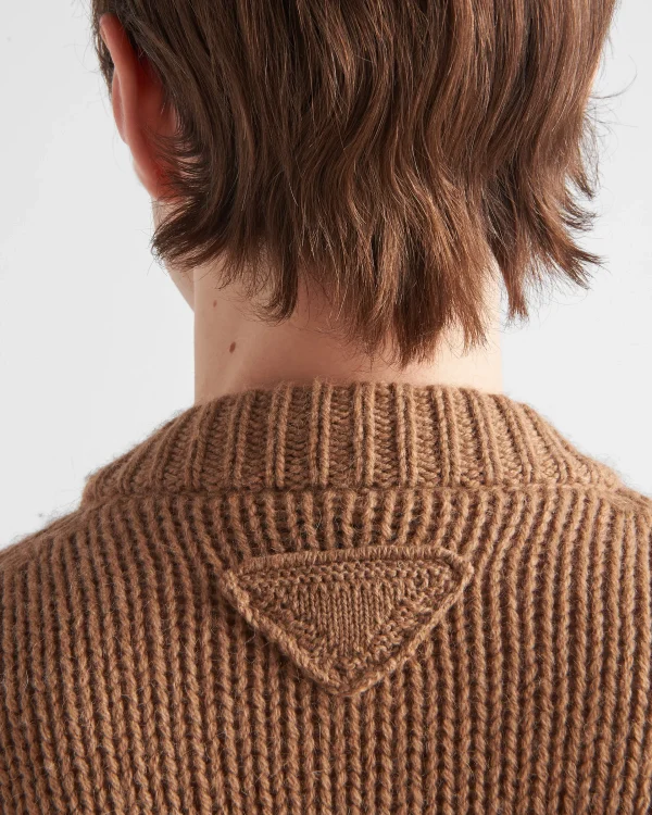 Knitwear*Prada Camel hair cardigan Camelbrown