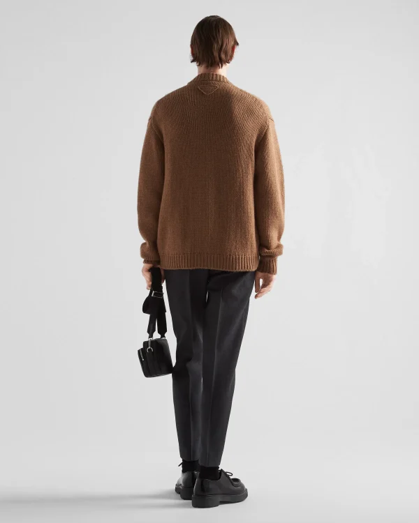 Knitwear*Prada Camel hair cardigan Camelbrown