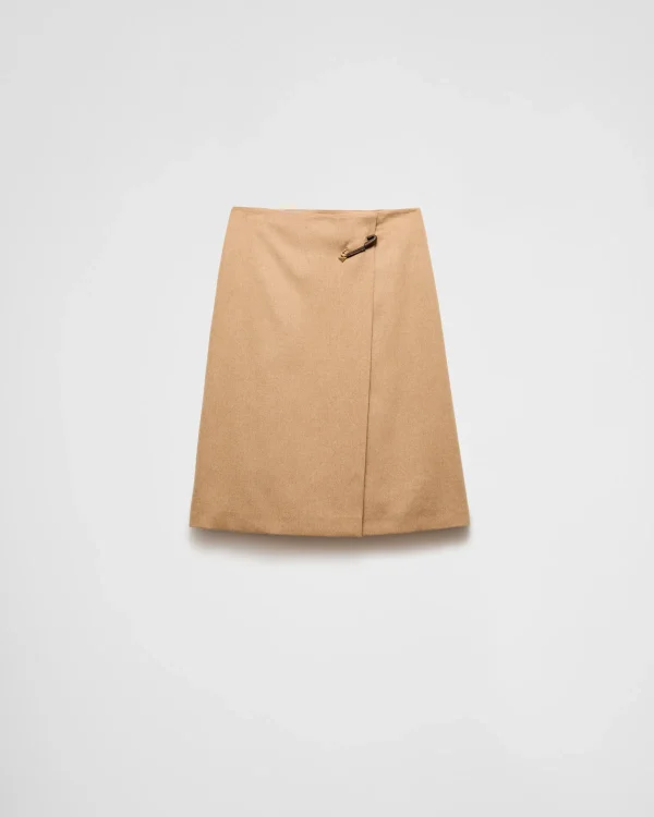 Skirts*Prada Camel-hair midi-skirt Camelbrown