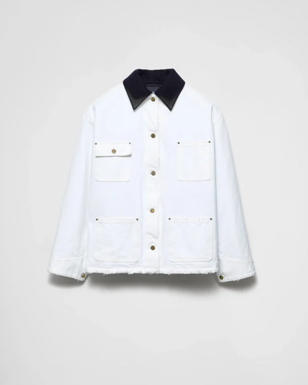 Outerwear*Prada Canvas blouson jacket White