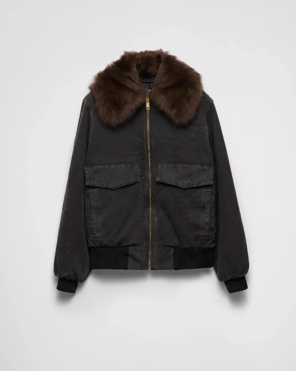 Outerwear*Prada Canvas blouson jacket Black