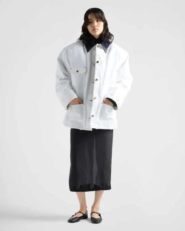 Outerwear*Prada Canvas blouson jacket White