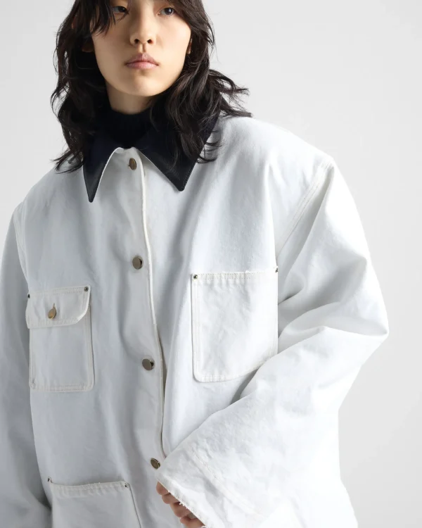 Outerwear*Prada Canvas blouson jacket White