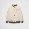 Outerwear*Prada Canvas bomber jacket with patches Ivory