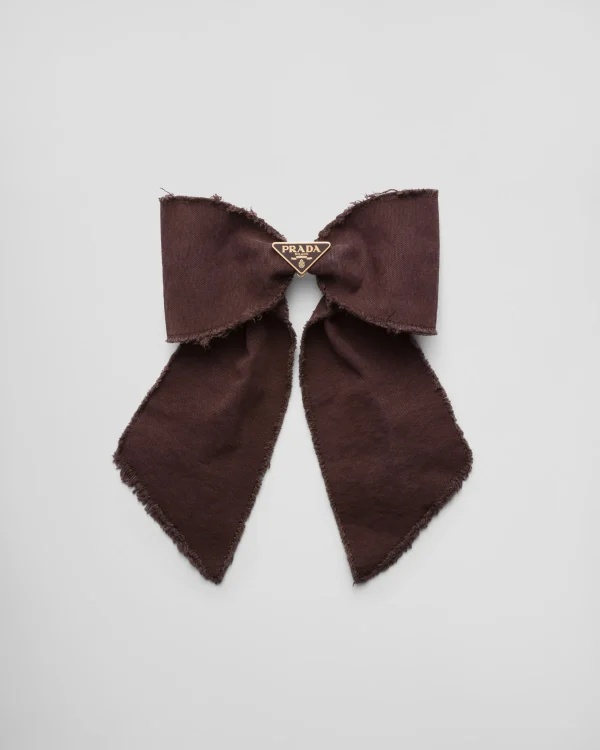 Headbands And Hair Accessories*Prada Canvas hair clip Burgundy