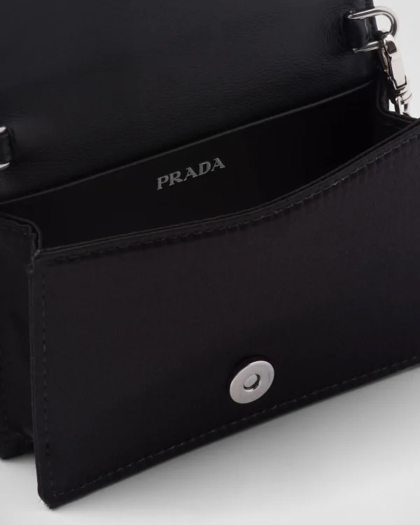 Card Holders*Prada Cardholder with shoulder strap and crystals Black