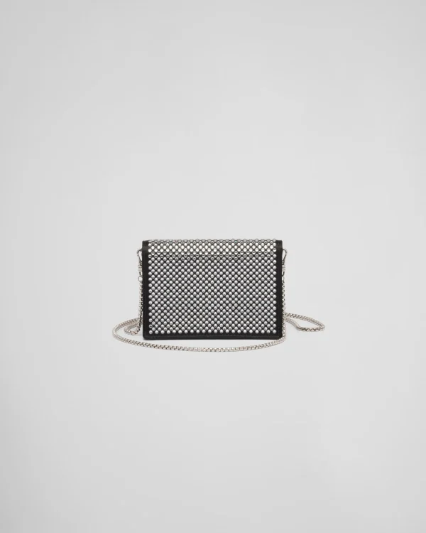 Card Holders*Prada Cardholder with shoulder strap and s Crystal