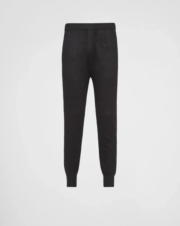 Trousers And Bermudas*Prada Cashmere and silk knit pants Anthracitegray