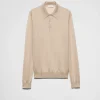 Knitwear*Prada Cashmere and silk polo shirt Albinowhite