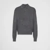 Knitwear*Prada Cashmere and silk polo sweater Grey