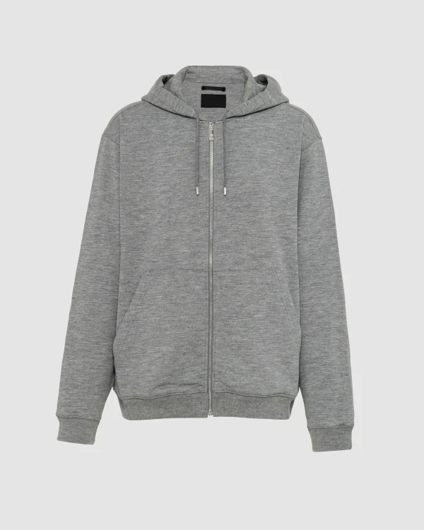 Jogging Suits And Sweatshirts*Prada Cashmere blend cardigan hoodie Grey