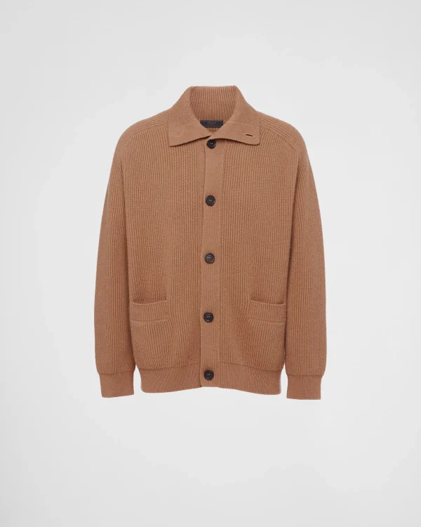 Knitwear*Prada Cashmere cardigan Camelbrown