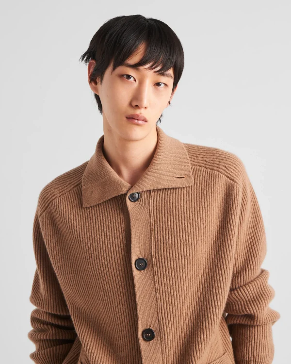 Knitwear*Prada Cashmere cardigan Camelbrown