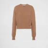 Knitwear*Prada Cashmere crew-neck sweater Camelbrown