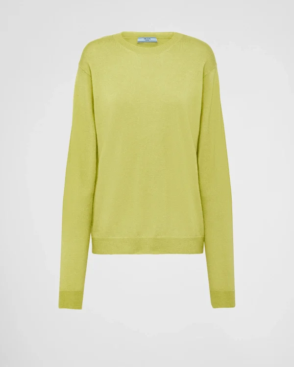 Knitwear*Prada Cashmere crew-neck sweater Limegreen