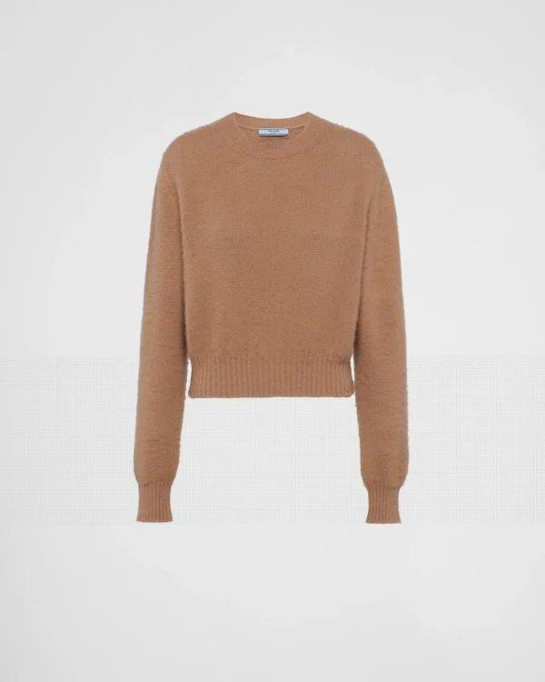 Knitwear*Prada Cashmere crew-neck sweater Camelbrown