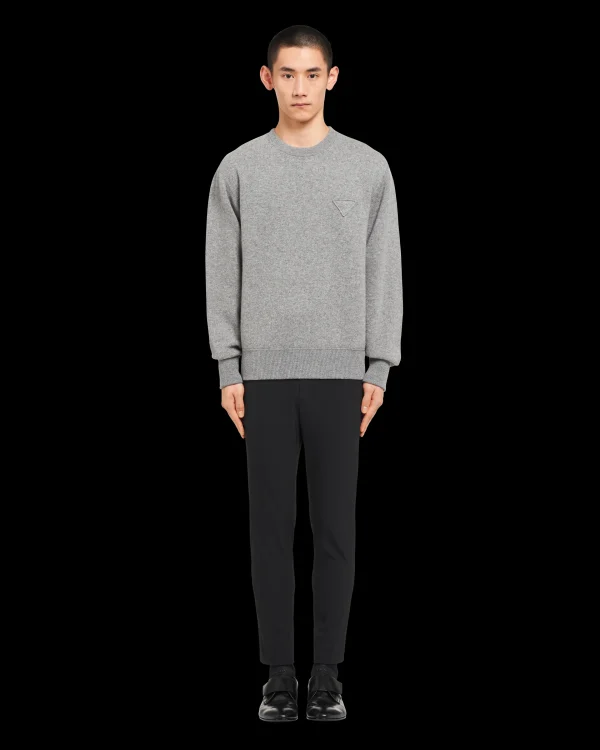 Knitwear*Prada Cashmere crew-neck sweater Grey