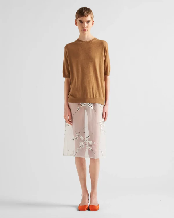 Knitwear*Prada Cashmere crew-neck sweater Corkbeige