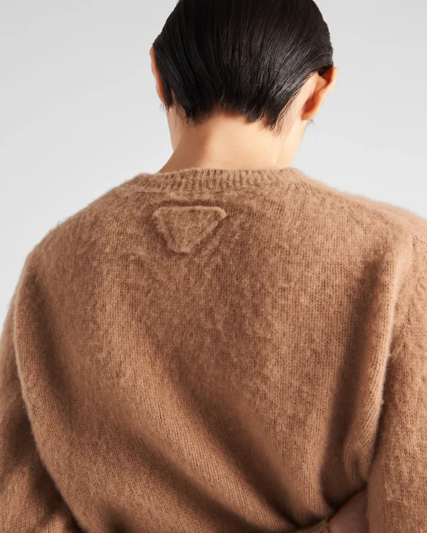 Knitwear*Prada Cashmere crew-neck sweater Camelbrown