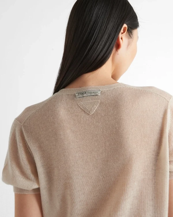 Knitwear*Prada Cashmere crew-neck sweater Desertbeige