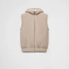 Knitwear*Prada Cashmere hoodie vest Desertbeige