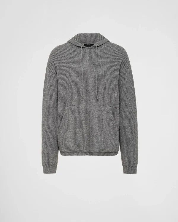 Knitwear*Prada Cashmere knit hoodie Grey