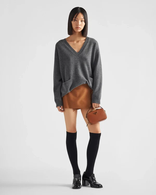 Skirts*Prada Cashmere miniskirt Cognac