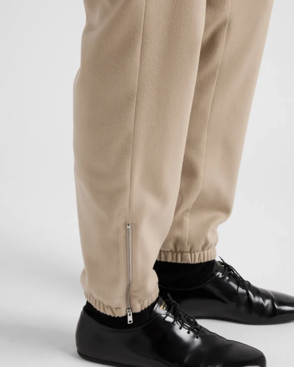 Trousers And Bermudas*Prada Cashmere pants Limestone