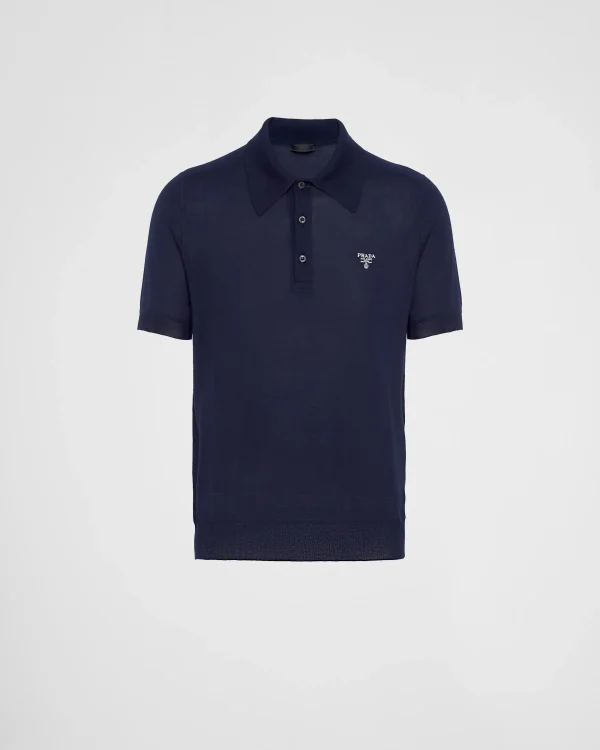 T-shirts And Polo Shirts | Knitwear*Prada Cashmere polo shirt Navy