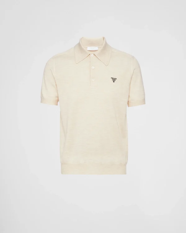 T-shirts And Polo Shirts | Knitwear*Prada Cashmere polo shirt Ivory