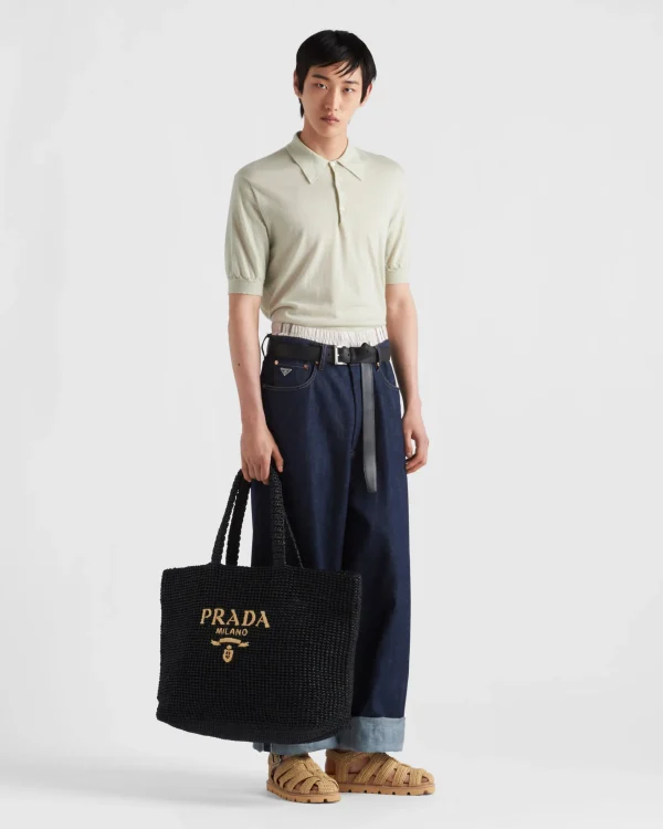 Knitwear*Prada Cashmere polo shirt Agavegreen