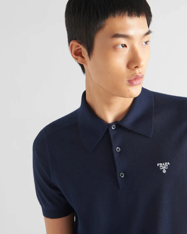 T-shirts And Polo Shirts | Knitwear*Prada Cashmere polo shirt Navy